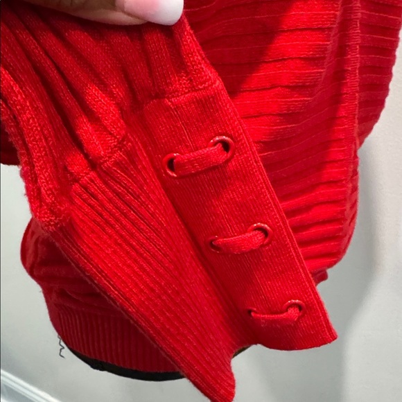 🔵 New York and Company Red Crew Neck Batwing Sweater Size Medium - Picture 5 of 9